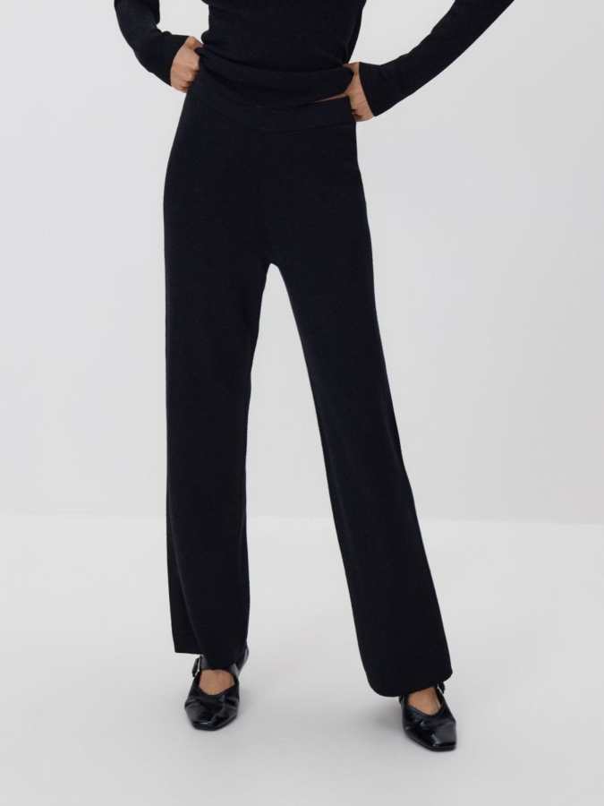 מכנסי סריג חוט מטאלי