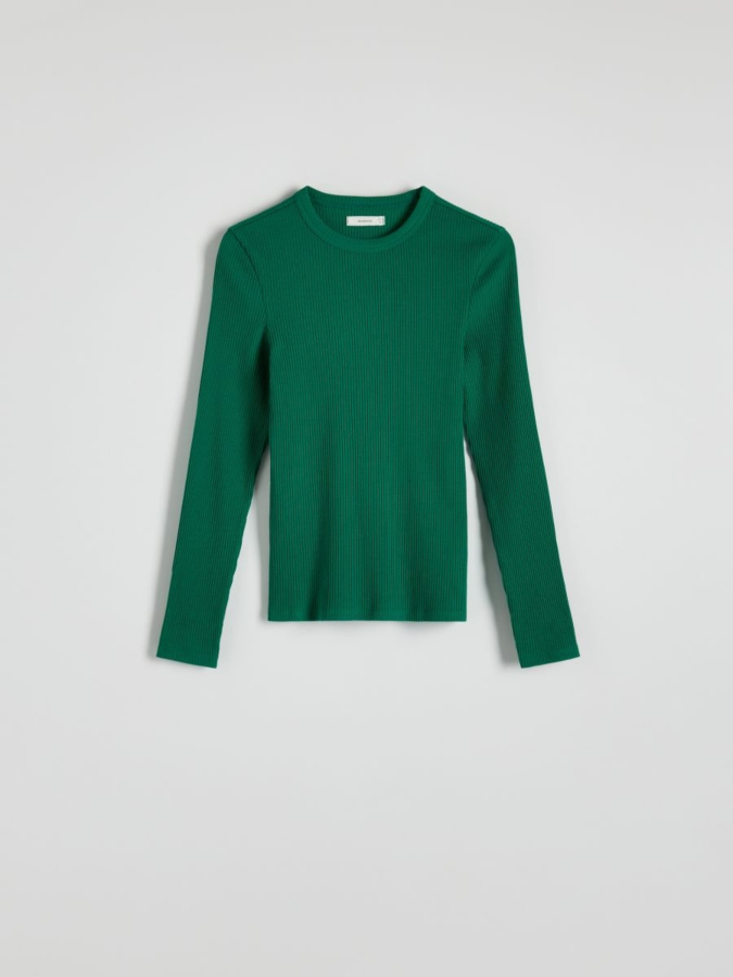 חולצה ארוכה ג'רסי סרוג ריב