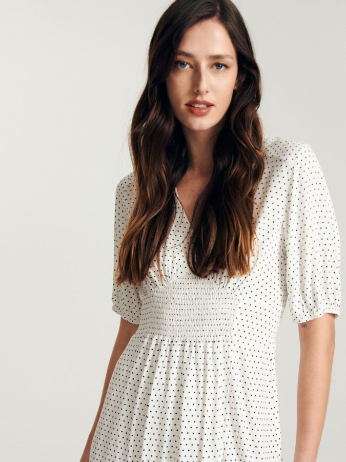 שמלת ויסקוזה מקסי נקודות