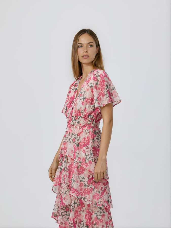 שמלת מידי מלמלה עם נקודות