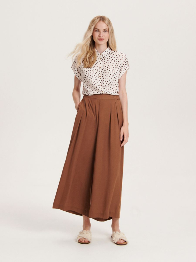 חולצה קצרה מכופתרת ויסקוזה בדפוס