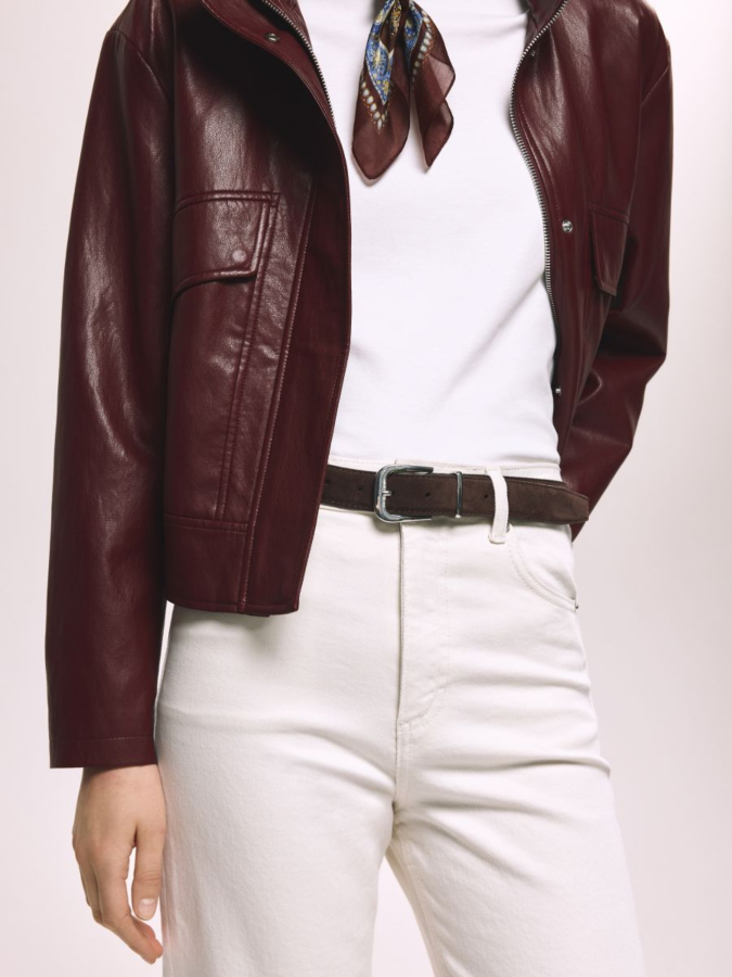 חגורת זמש עם אבזם