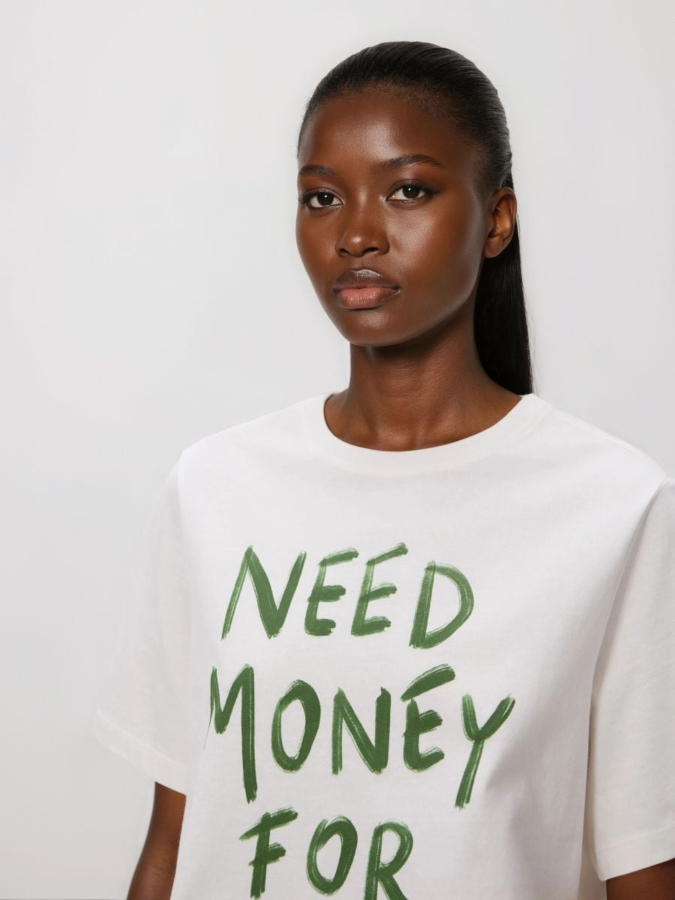 טי שירט כותנה דפוס סלוגן