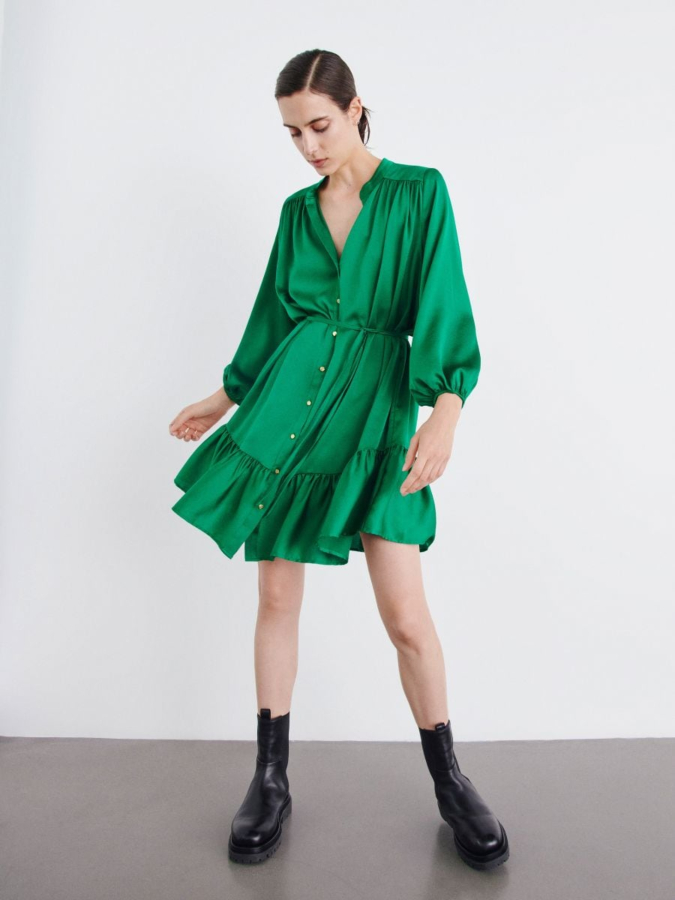 שמלת מלמלה עם קשירה במותן