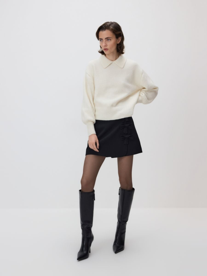 חצאית-מכנס עם פפיונים