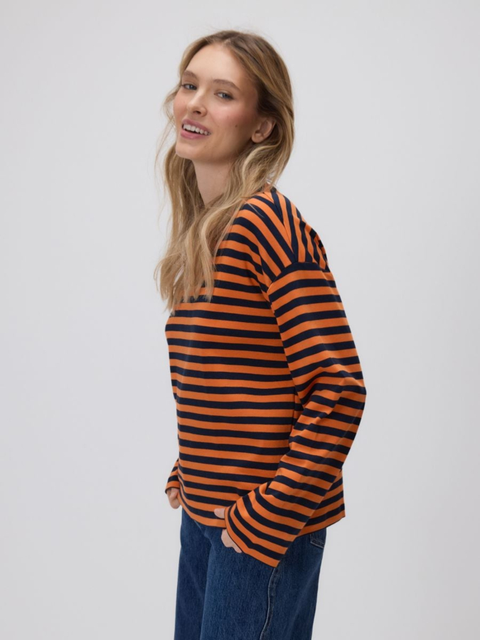 טי שירט שרוול ארוך פסים