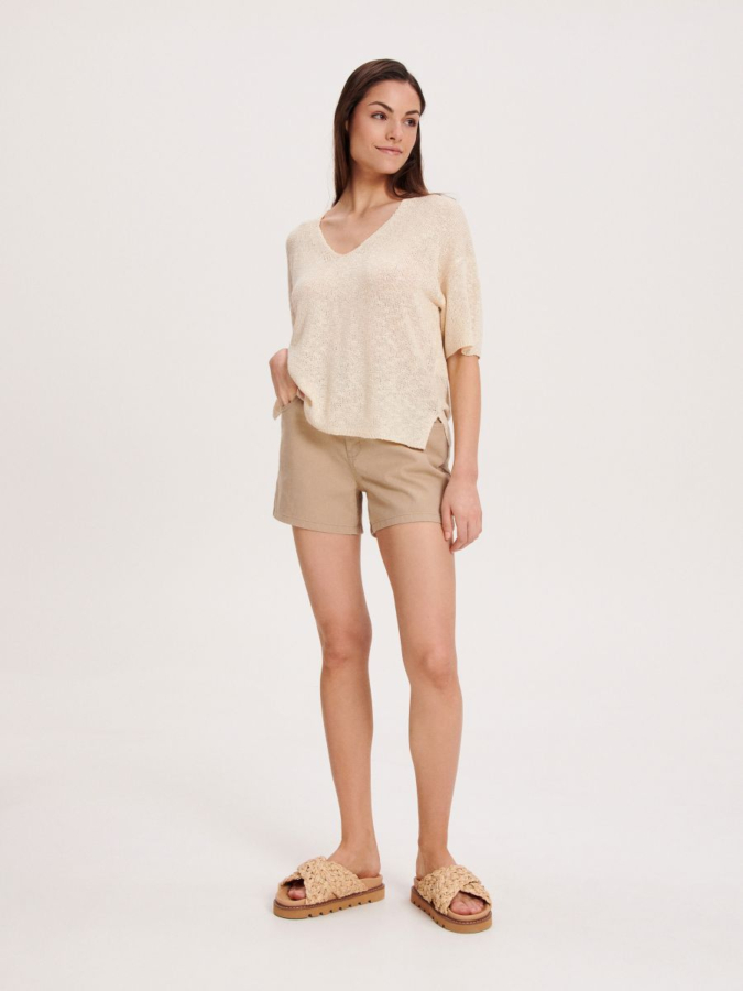 חולצת ג'רסי מחשוף V