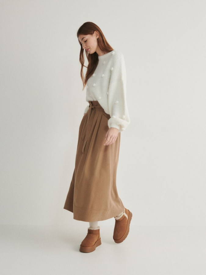 חצאית מקסי עם חגורה