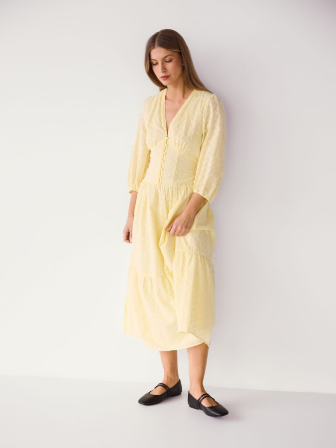 שמלת מקסי עם רקמה