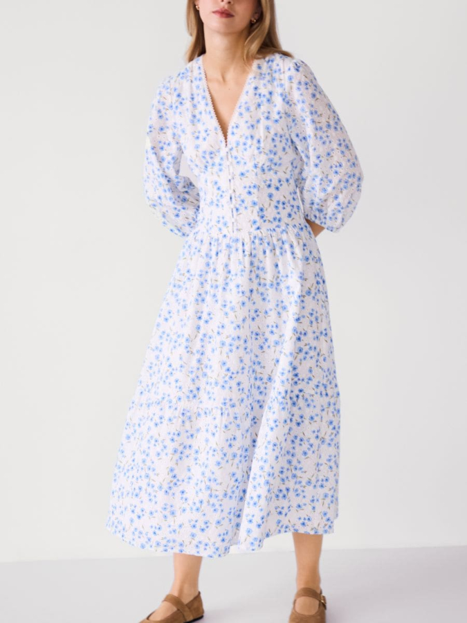 שמלת מקסי עם רקמה