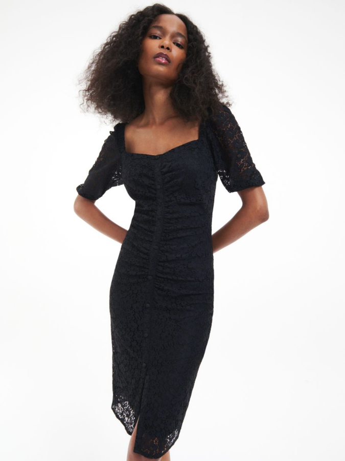 שמלת מיני תחרה צמודה