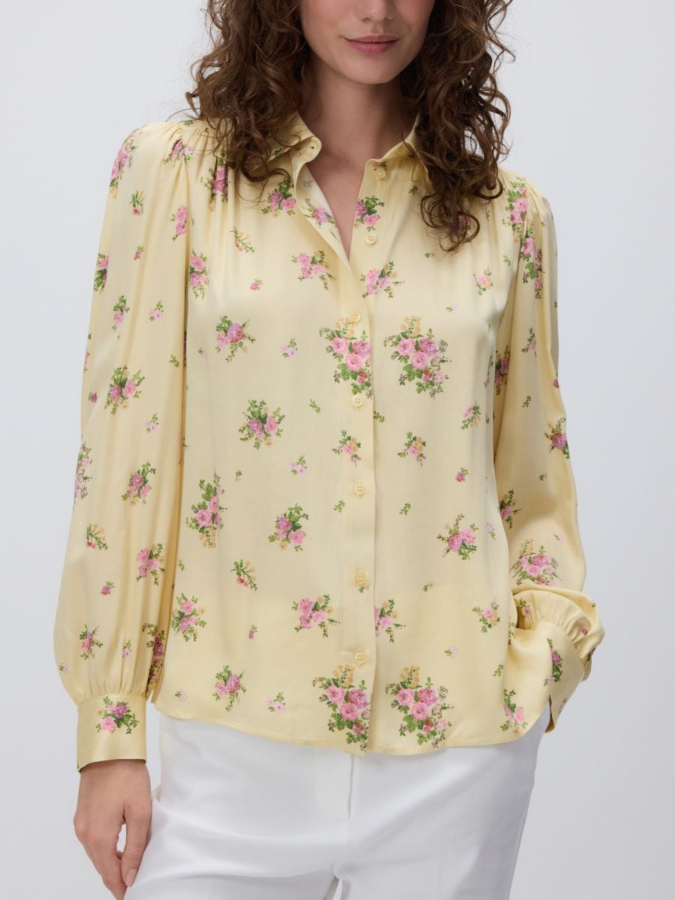חולצת ויסקוזה עם הדפס פרחים