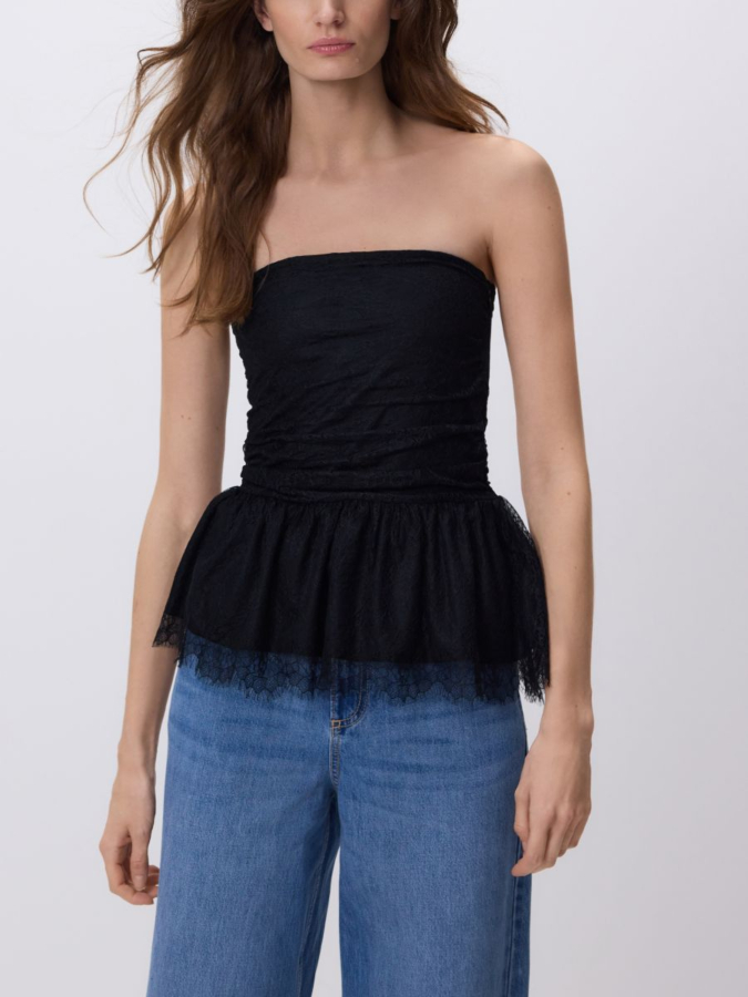 טופ סטרפלס עם תחרה