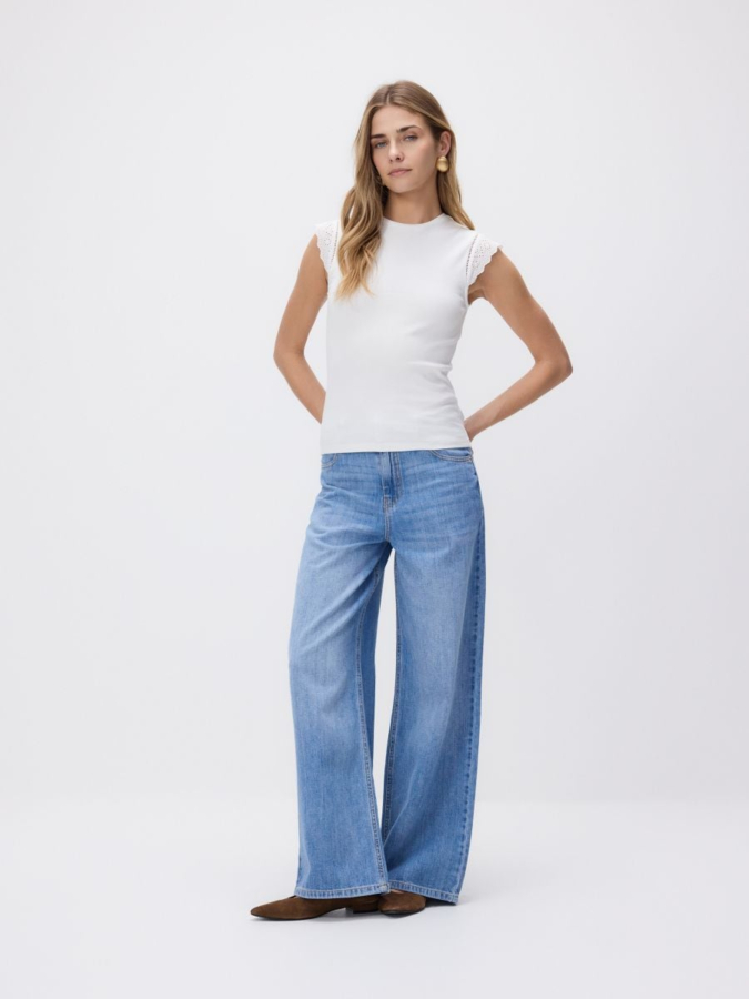 טופ כותנה עם תחרה