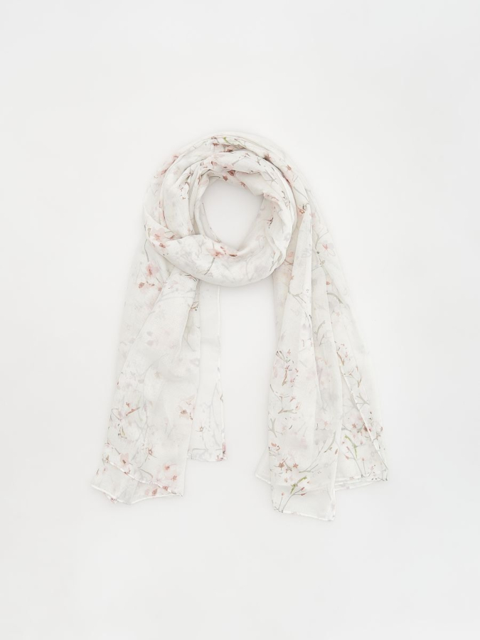 צעיף עם הדפס פרחוני