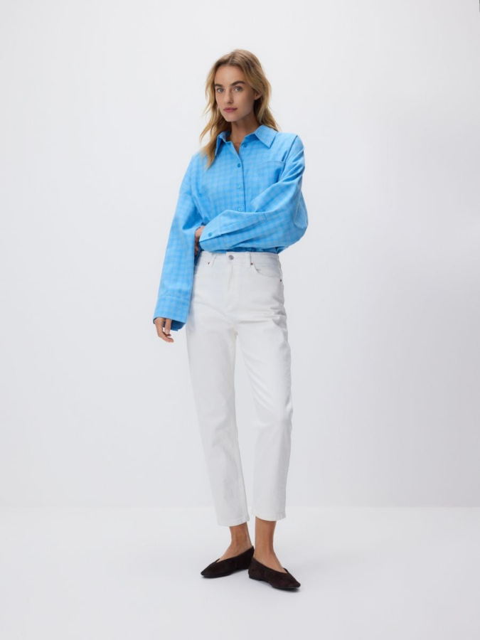 חולצה משובצת אוברסייז