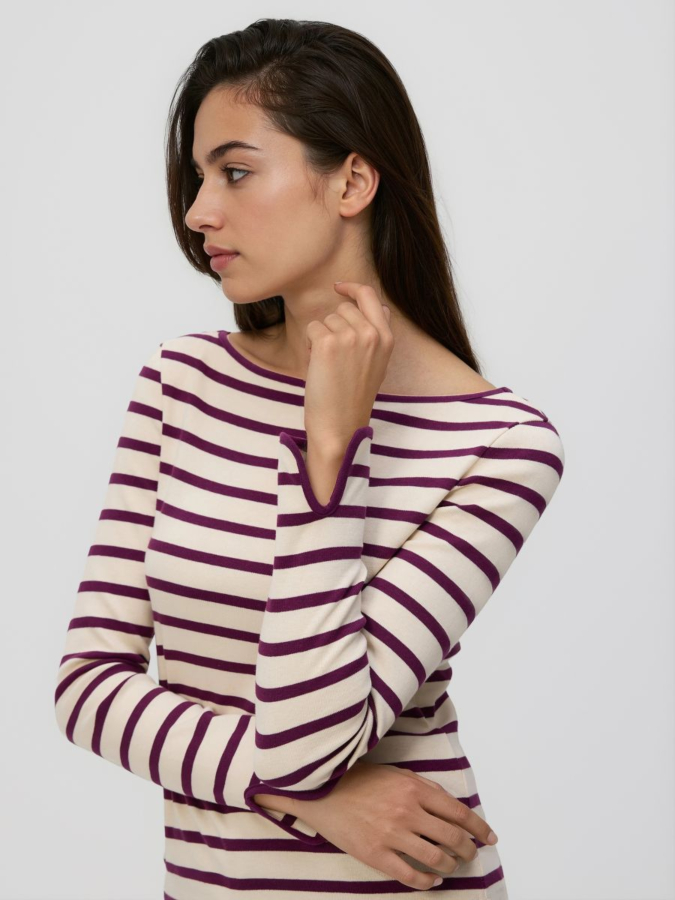 טי שירט שרוול ארוך פסים