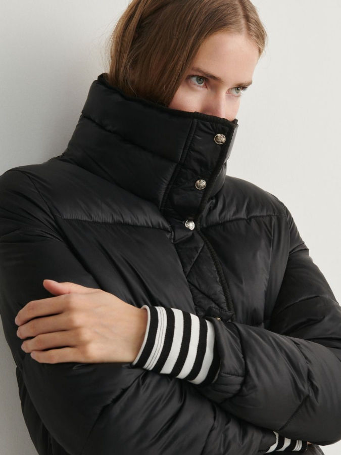 ג'קט קווילט עם צווארון עומד