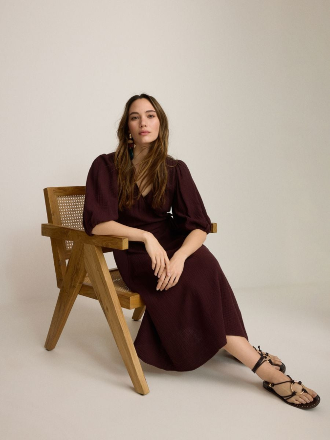 שמלת מידי שרוול מנופח