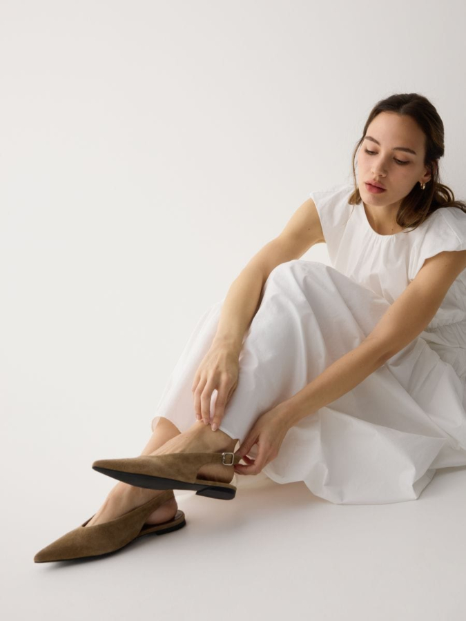 נעלי בלרינה זמש