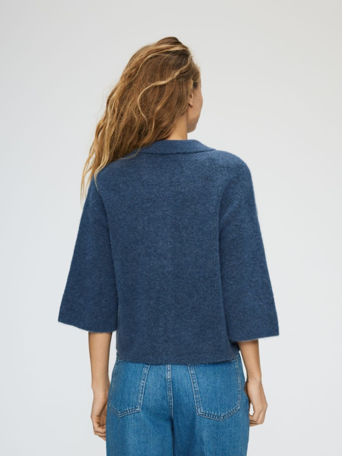 קרדיגן כפתורים עם צווארון