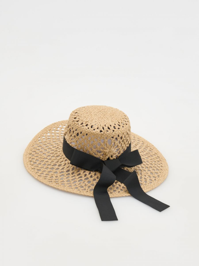 כובע ארוג עם פפיון