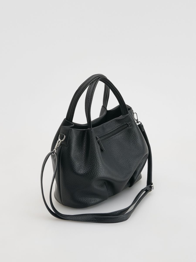 תיק צד שחור דמוי עור