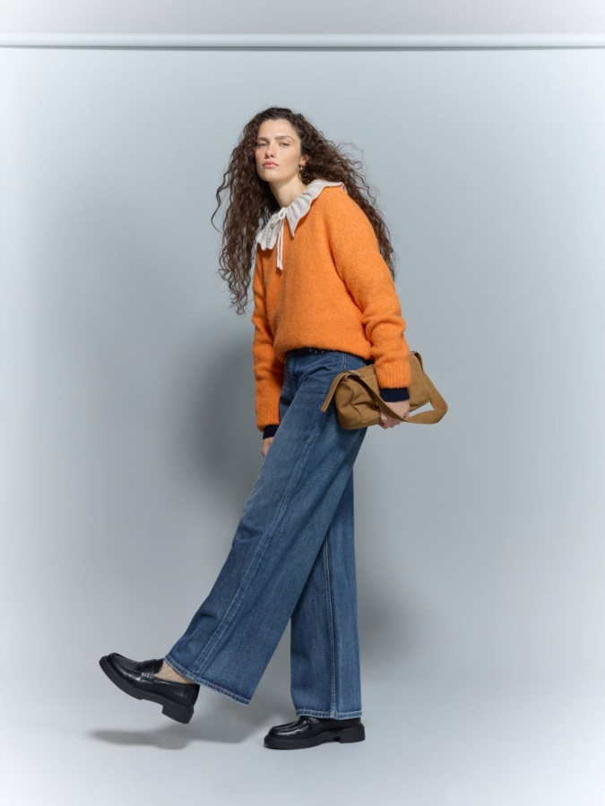 ג'ינס Wide leg עם אבנים