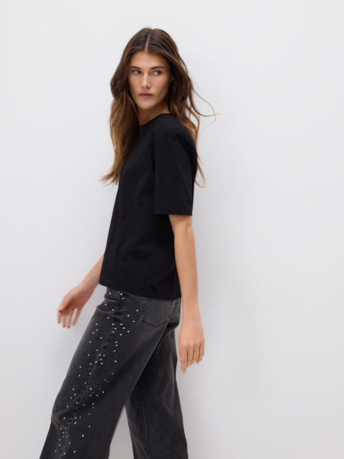 ג'ינס בגזרה ישרה עם אבנים