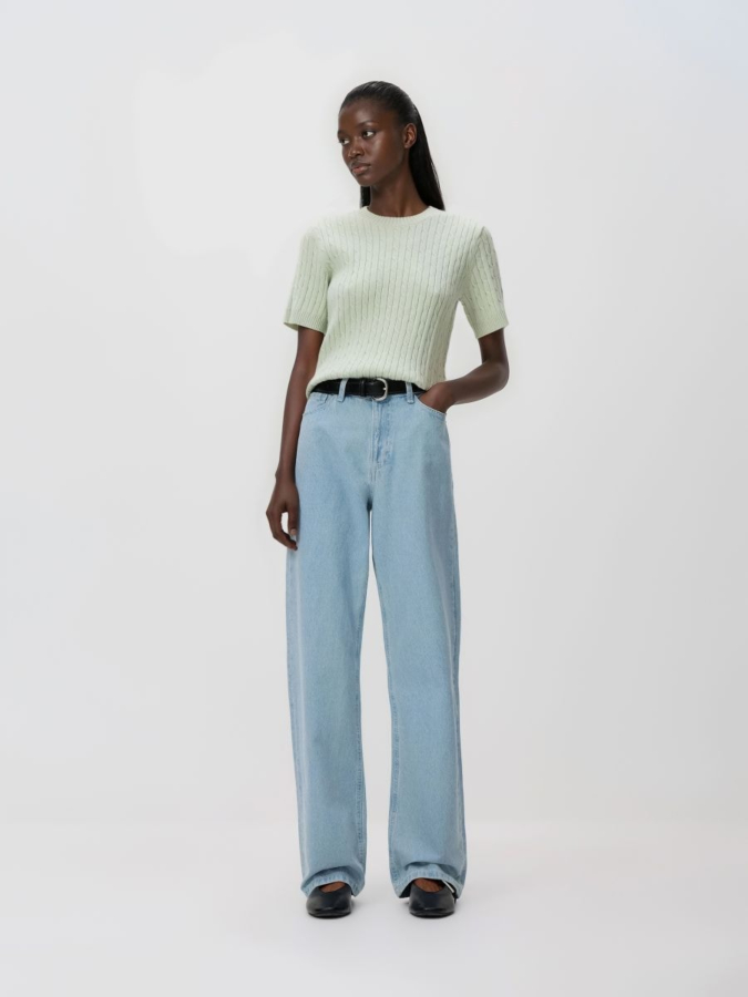 סריג צמות שרוול קצר