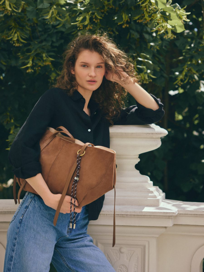 תיק כתף דמוי זמש