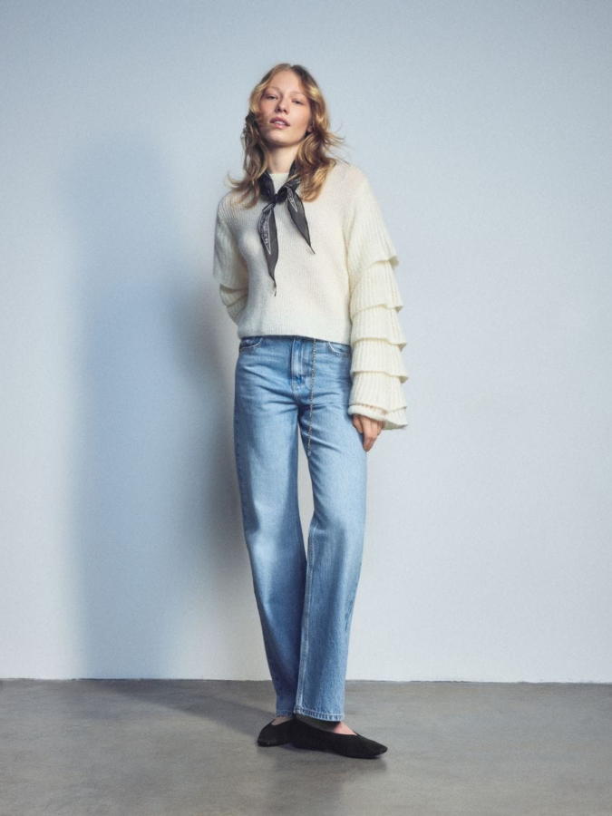 ג'ינס Straight leg עם חגורה