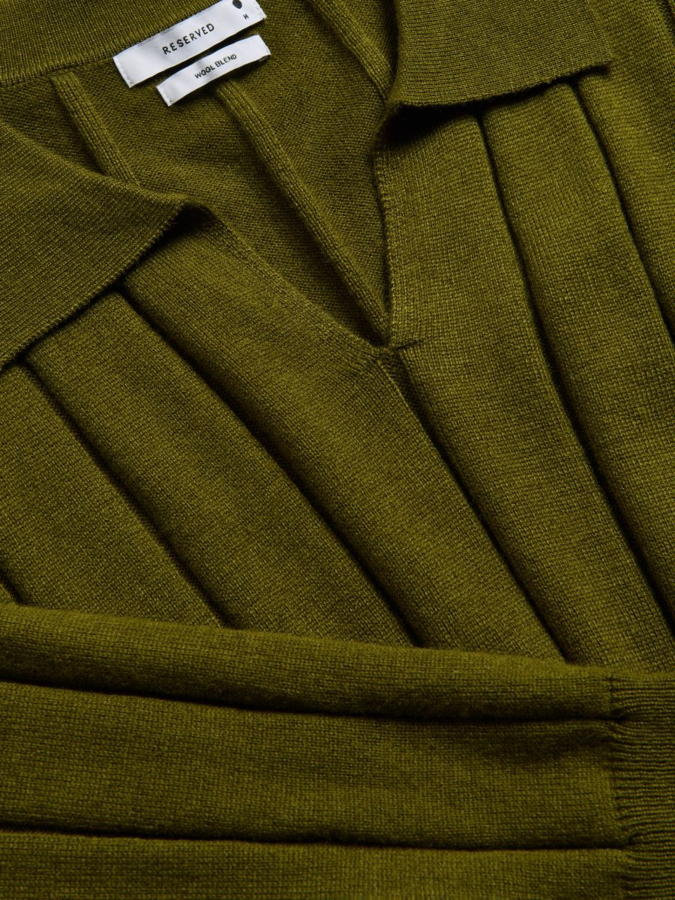 סריג פולו משולב צמר