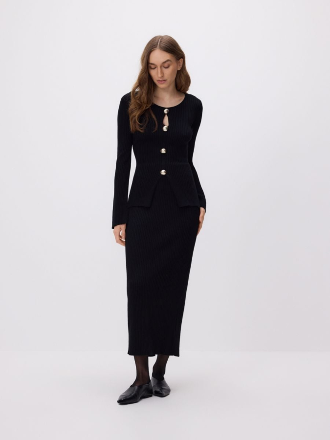 חצאית מקסי מבד ריב שילוב ויסקוזה