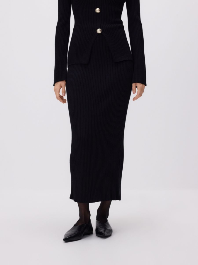 חצאית מקסי מבד ריב שילוב ויסקוזה