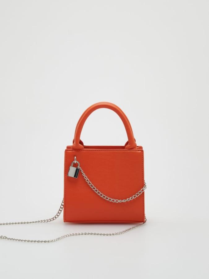 תיק צד קטן דמוי עור עם שרשרת