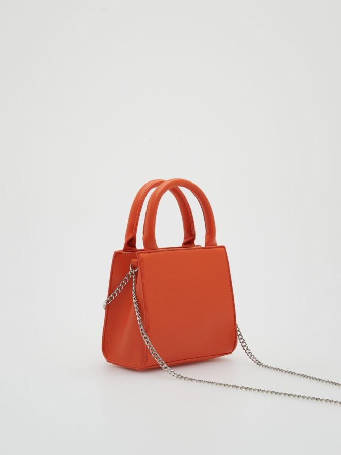 תיק צד קטן דמוי עור עם שרשרת