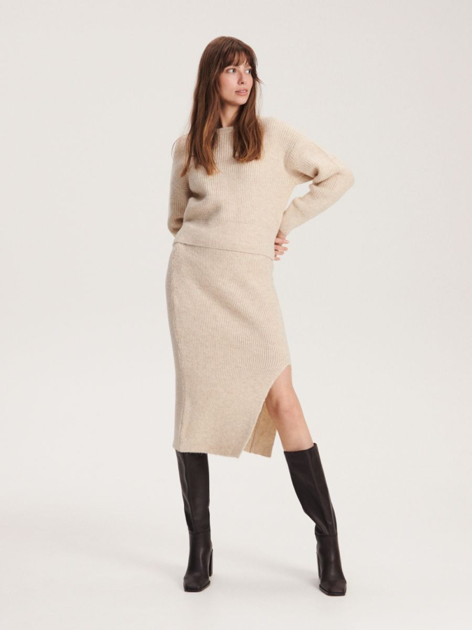 חצאית מידי ג'רסי