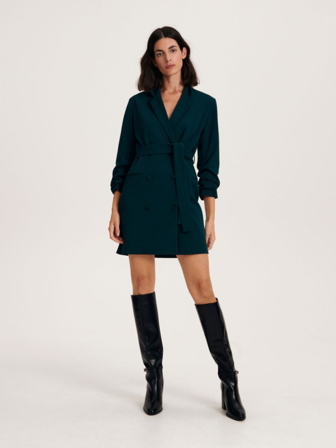 שמלת מיני עם קשירה בגזרת מעטפת