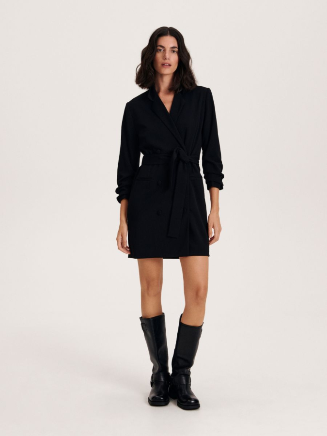 שמלת מיני עם קשירה בגזרת מעטפת