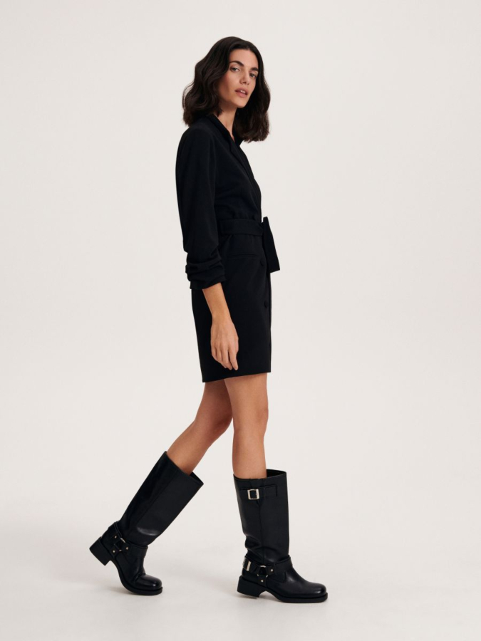 שמלת מיני עם קשירה בגזרת מעטפת