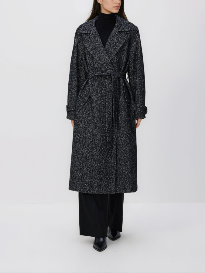 מעיל ארוך עם חגורת קשירה