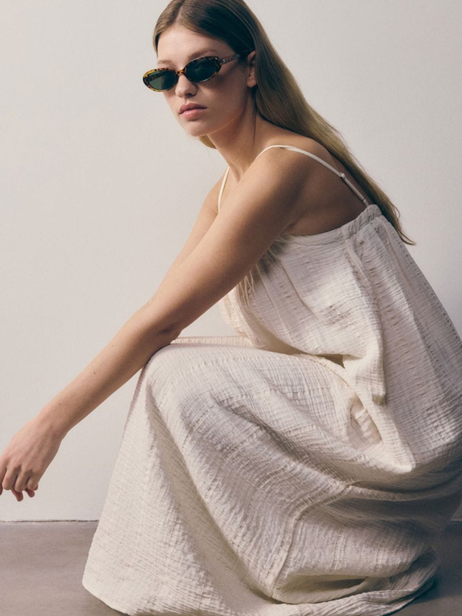 שמלת מוסלין כתפיות