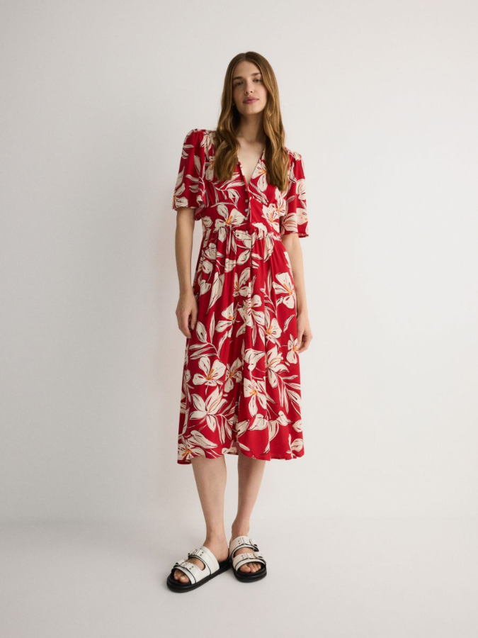 שמלת ויסקוזה מודפסת