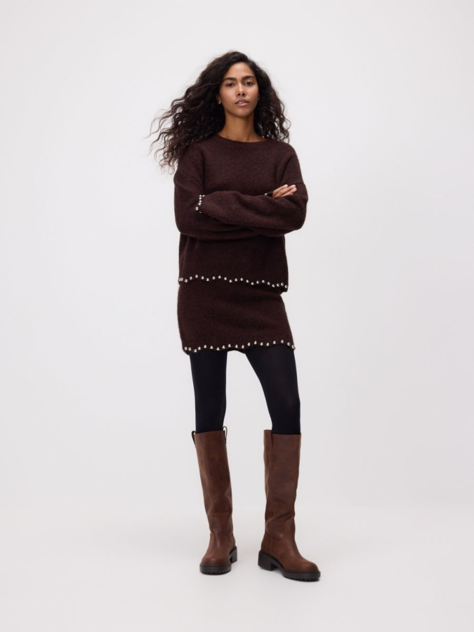 סוודר עם פנינים