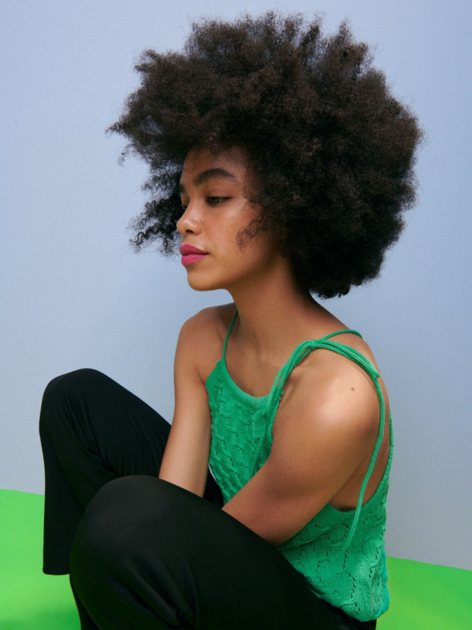 טופ גופייה סריג כותנה