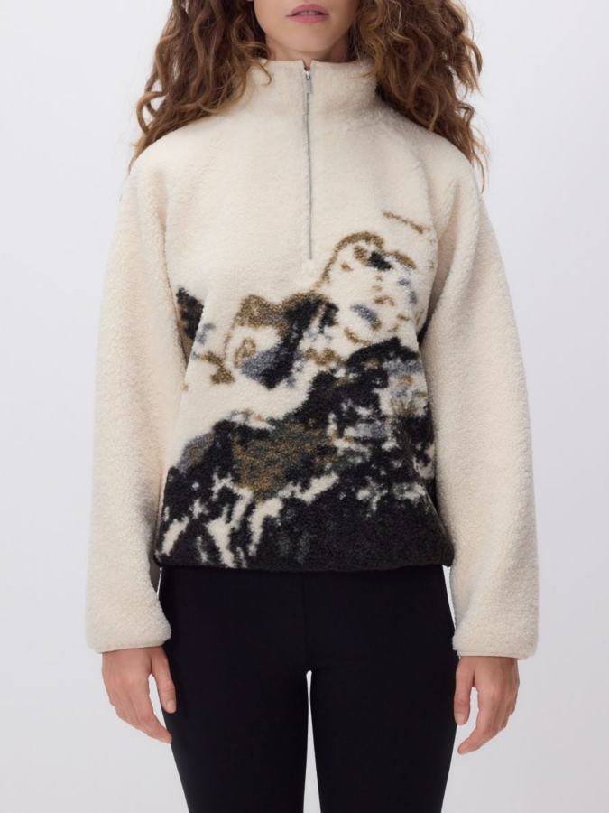 סווטשירט פליז עם הדפס