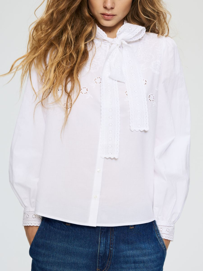 חולצת כותנה עם קשירה