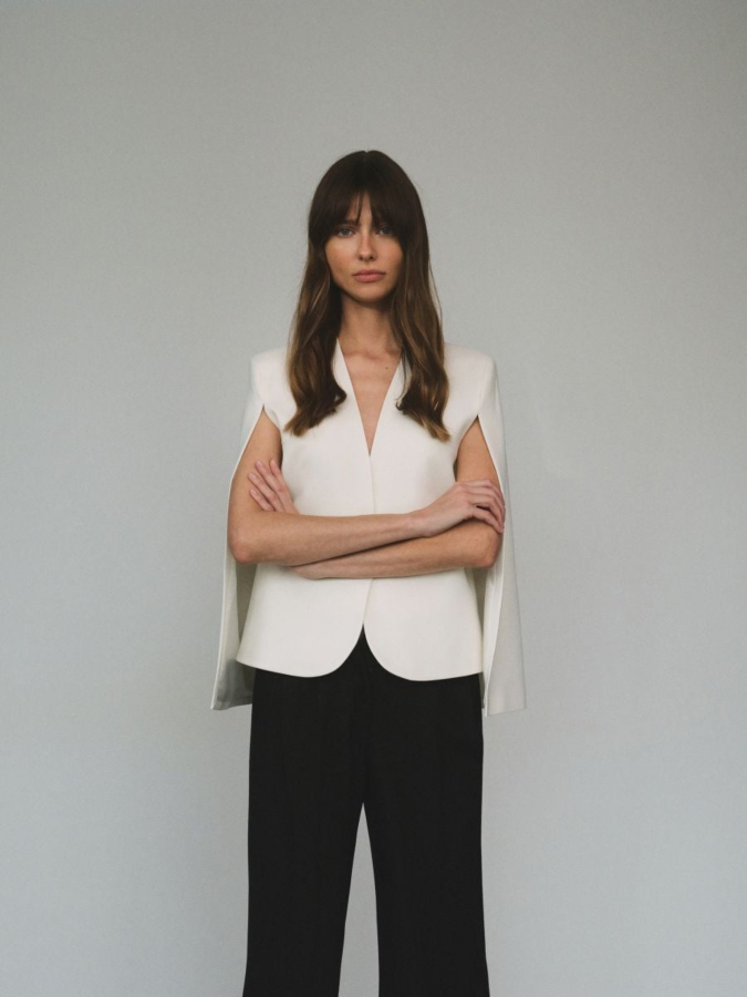 ג'קט בלייזר לבן מעוצב