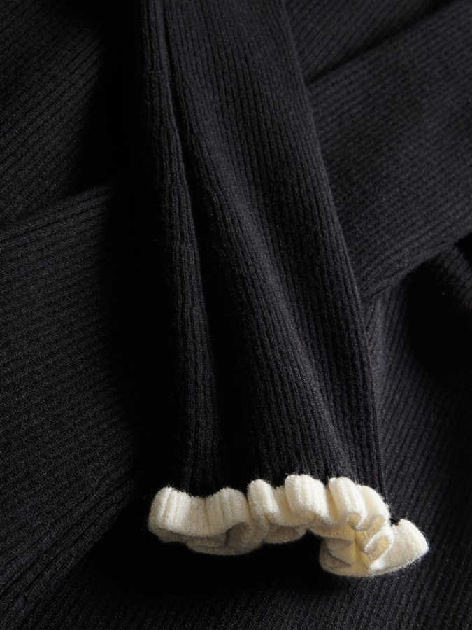 שמלת מיני מבד ריב עם גימור קונטרסט